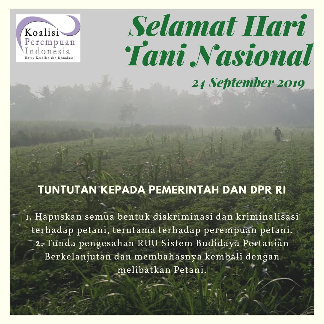 Hapuskan Diskriminasi  dan Pelemahan Terhadap Perempuan Petani