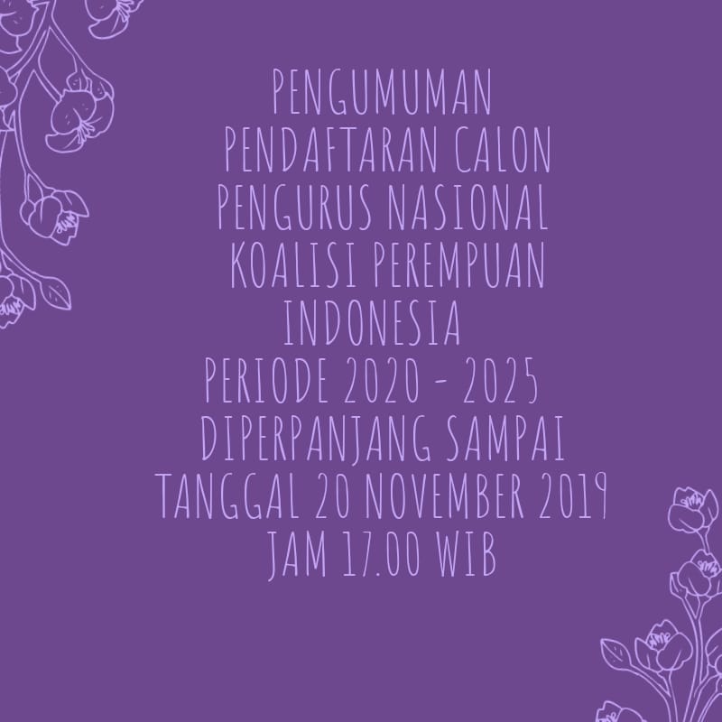 Pengumuman Perpanjangan Waktu Pendaftaran Pengurus Nasional periode 2020-2025 Pengumuman Perpanjangan Waktu Pendaftaran Pengurus Nasional periode 2020-2025