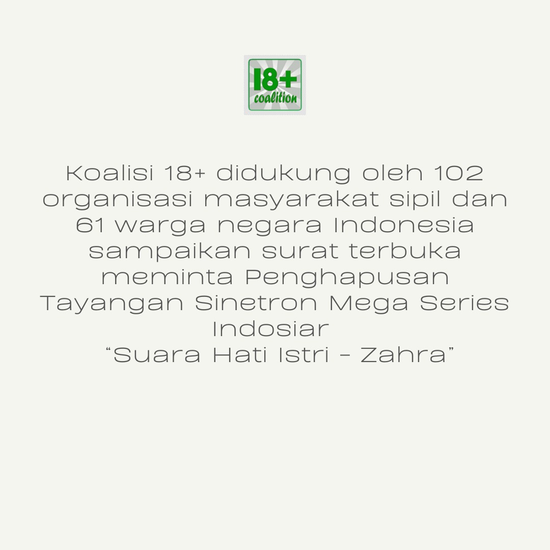 Surat Terbuka Koalisi 18+